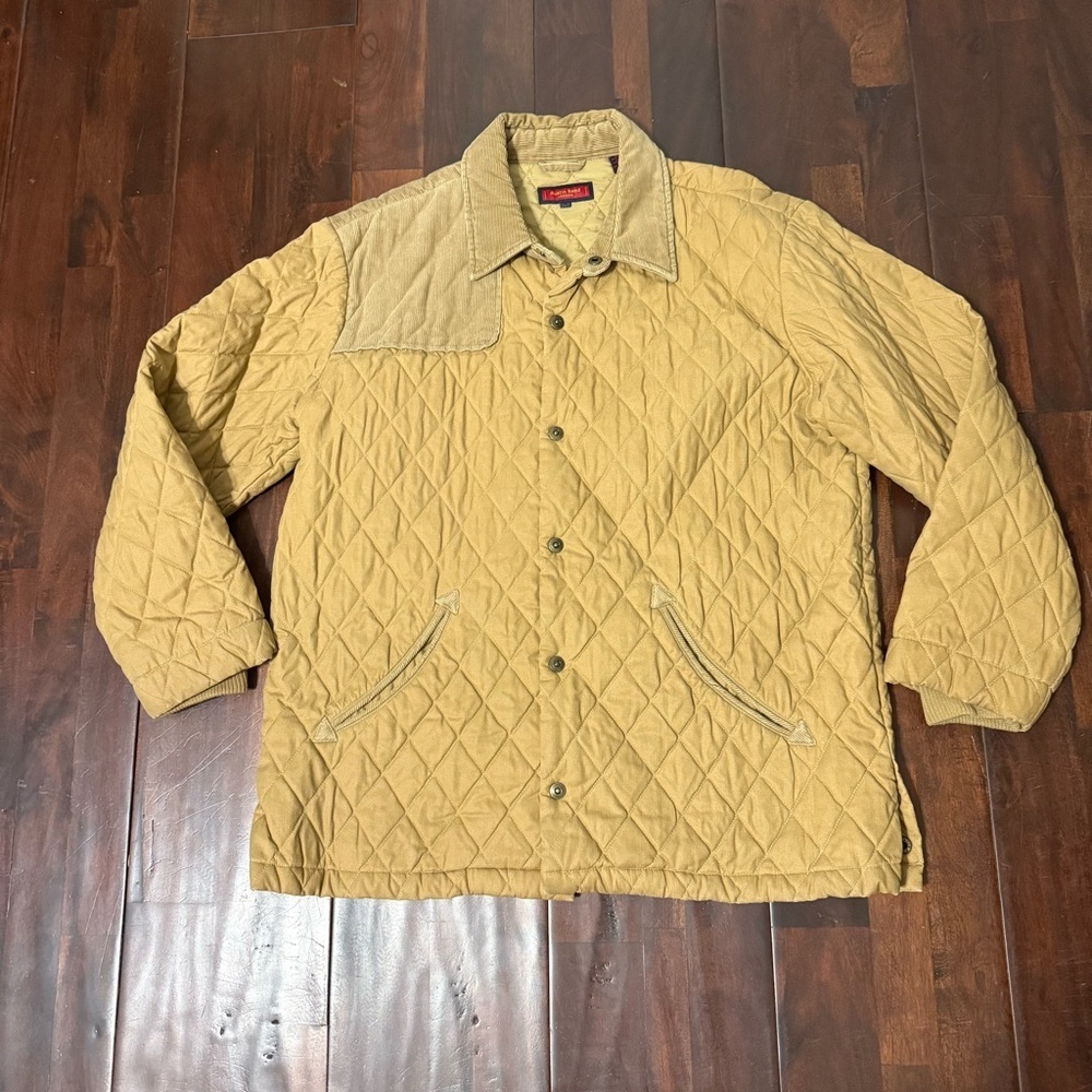 Austin Reed London Quilted Barn Jacket Men’s Medium Diamond Quilt Tan Corduroy